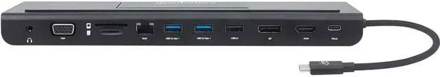 Alt view image 7 of 20 - Manhattan Usb-C 11-In-1 Triple-Monitor Docking Station With Mst