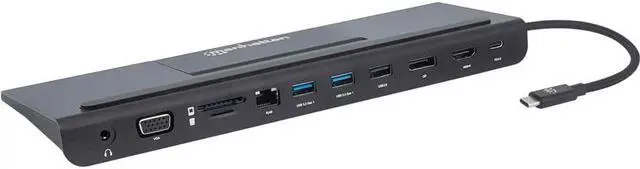 Alt view image 3 of 20 - Manhattan Usb-C 11-In-1 Triple-Monitor Docking Station With Mst