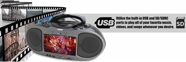 Alt view image 7 of 11 - Naxa NDL-256 7 Bluetooth DVD Player