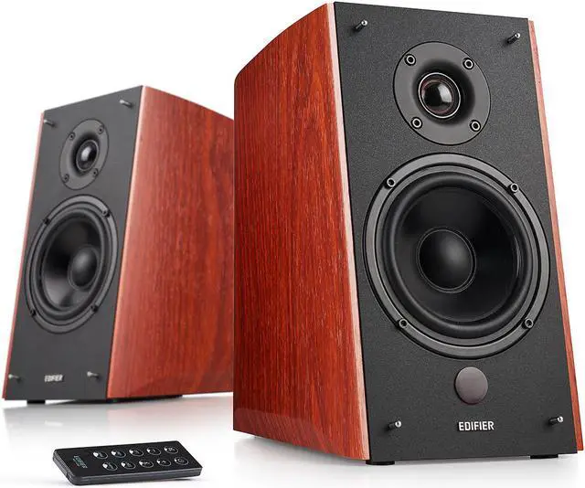 Alt view image 7 of 15 - Edifier R2000DB Powered Bluetooth Bookshelf Speakers - Near-Field Studio Monitors - Optical Input - 120 Watts RMS - Wood