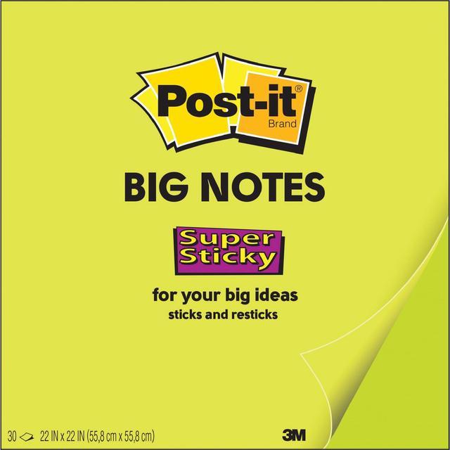 Post-it Super Sticky Big Notes, 11 in x 11 in, Neon Green 