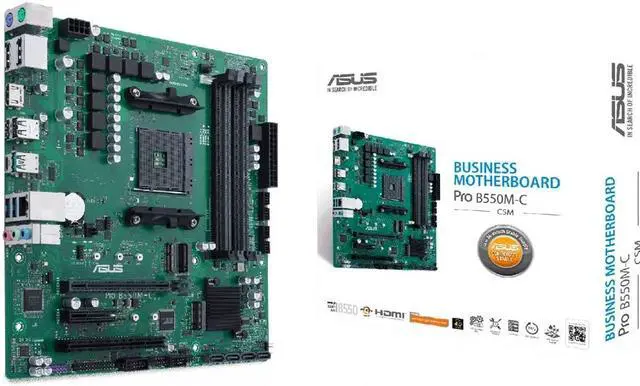 Alt view image 7 of 14 - ASUS PRO B550M-C/CSM AM4 AMD B550 USB 3.0 HDMI Micro ATX AMD Motherboard