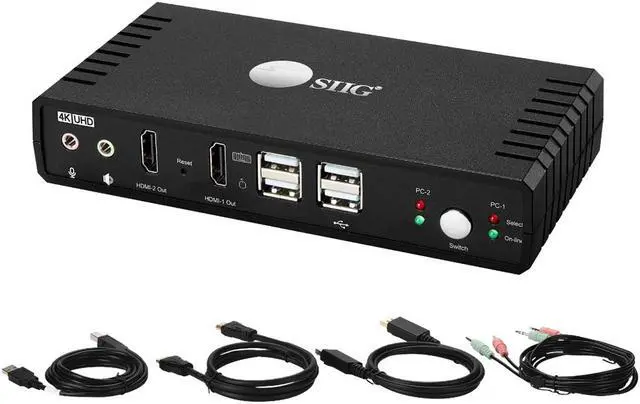 Alt view image 9 of 15 - SIIG 2 Port 4K HDMI 2.0 Dual-Head Console KVM Switch with USB 2.0 - Dual 4K Displays , Supports Display Auto Scan