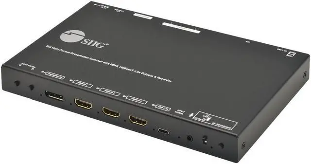 Alt view image 2 of 11 - SIIG 5x3 Multi-Format 4K 60Hz Presentation Switcher and Recorder CE-H26S11-S1 Brown Box