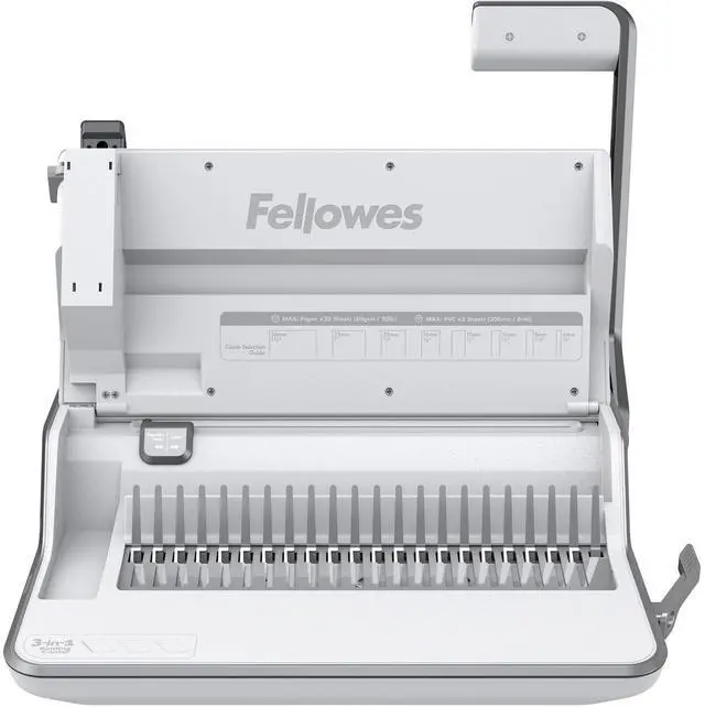 Alt view image 3 of 18 - Fellowes Lyra Comb Binding Machine 30 Sheet Capacity White/Gray (5603001)