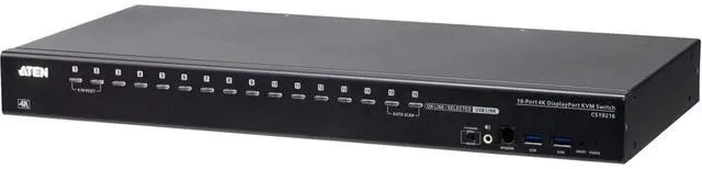 Alt view image 5 of 5 - ATEN CS19216 16-Port USB 3.0 4K DisplayPort KVM Switch with Rack Mounting Kit