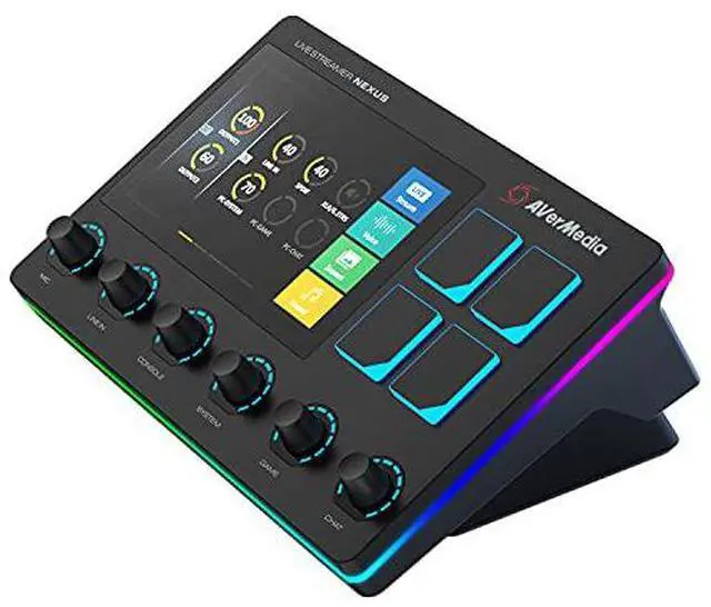 Alt view image 6 of 7 - AVerMedia Live Streamer Nexus 6 Track Audio Mixer AX310