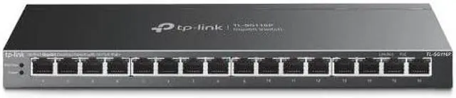 Main image of TP-Link TL-SG116P | 16 Port Gigabit PoE Switch | 16 PoE+ Ports @120W | Plug & Play | Extend, Priority & Isolation Mode | PoE Auto Recovery | Fanless | QoS & IGMP Snooping | Limited Lifetime Protection