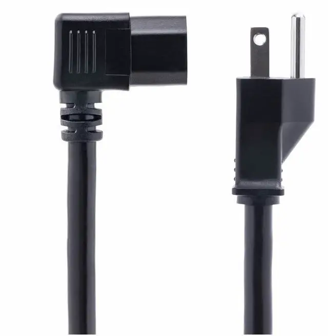 Alt view image 2 of 2 - STARTECH 8FT (2.4M) HEAVY DUTY POWER CORD, NEMA 5-15P TO RIGHT ANGLE C15, 15A 125V, 14AWG
