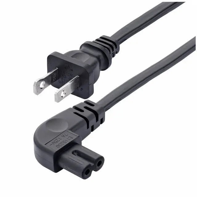 Alt view image 2 of 2 - StarTech 3ft 1m Laptop Power Cord NEMA 1-15P to Right Angle C7 7A 125V 18AWG Replacement Laptop Charger Cable UL Listed PXT101NBSTRA3F