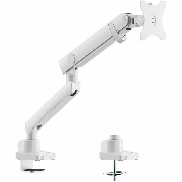 Alt view image 8 of 8 - Amer Mounts Single Articulating Heavy Duty Spring Monitor Arm For 15"-40" Monitors 12kg Max Weight per Screen - Clamp and Grommet Base Installation Included - HYDRA1B-W (WHITE)