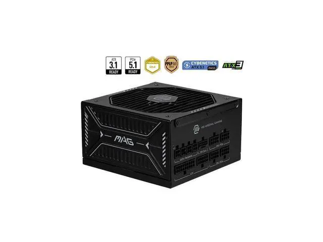 Alt view image 6 of 6 - MSI MAG A850GLS PCIE5, Fully Modular Compact Gaming 850W Power Supply, 80+ Gold, ATX 3.1 & PCIe 5.1 Ready, Native Dual-color 12V-2x6 cable, Low-Noise, Embossed Jacket Cables, 10 Year Warranty