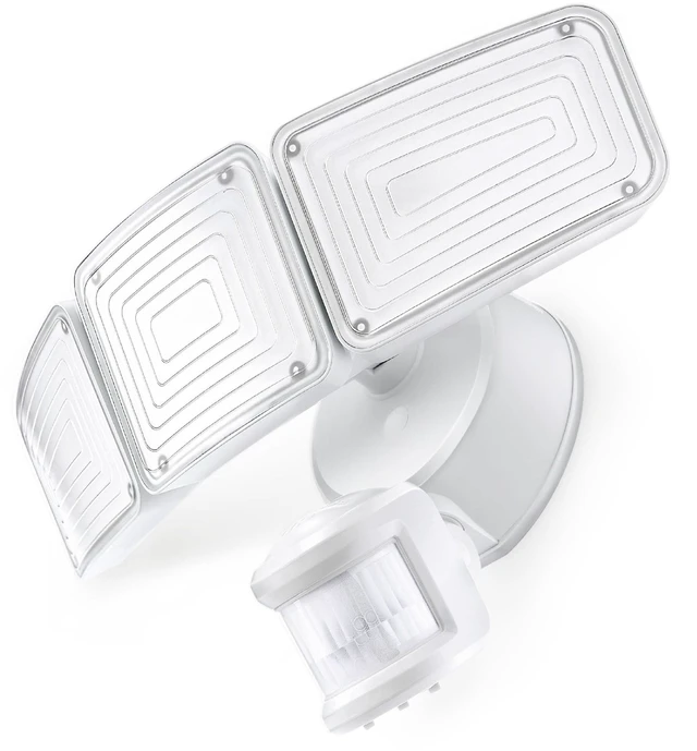 Alt view image 8 of 8 - Home Zone Security SMD LED Outdoor Flood Light, 5000 Lumens, 5000K Bright White, Dusk to Dawn, Always On, Linkable with Other Lights, Long Wide 70 x 240° Motion Sensor Detection, Aluminum Heads