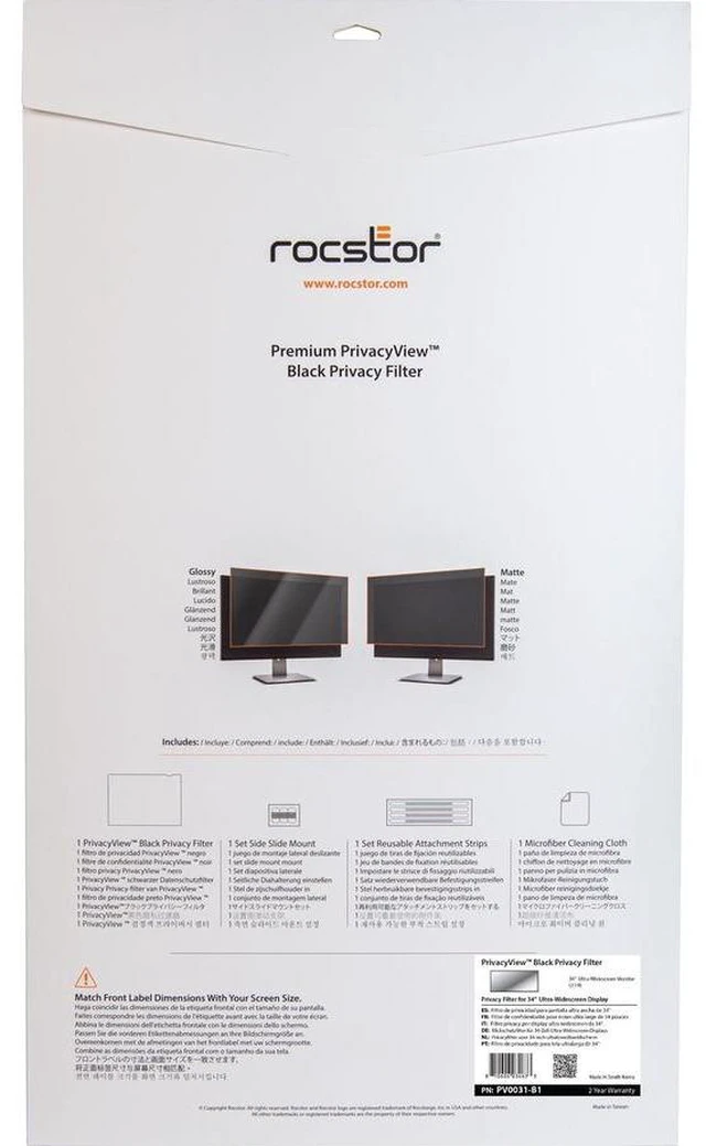 Alt view image 3 of 6 - Rocstor Privacyview Premium Privacy Filter For 34 Widescreen Landscape Monitor - For 34 Monitor/display - 21:9 Aspect Ratio - Glossy / Matte - Unframed - Anti-glare - Comparable