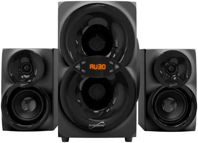 Alt view image 7 of 7 - Supersonic 2.1 Channel Bluetooth Multimedia Speaker System with FM Radio, USB & AUX Input SC-1136BT