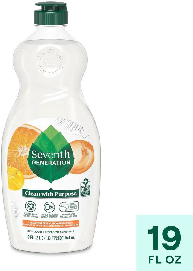 Alt view image 2 of 2 - 1017727 DSH SOAP LMN CLMNTN 19OZ Seventh Generation Clementine Zest & Lemongrass Scent Liquid Dish Soap 19 oz (Pack of 6)