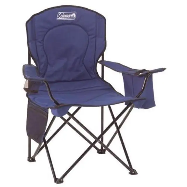 Alt view image 9 of 14 - Coleman Camping - Lawn Chair w/Built-In Cooler And Cup Holder, Blue