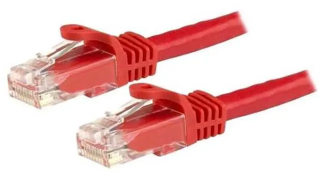 Alt view image 2 of 7 - StarTech N6PATCH14RD 14 Ft Red Cat6 / Cat 6 Snagless Ethernet Patch Cable 14Ft - Patch Cable - Rj-45 (M) To Rj-45 (M) - 14 Ft - Utp - Cat 6 - Molded, Snagless - Red