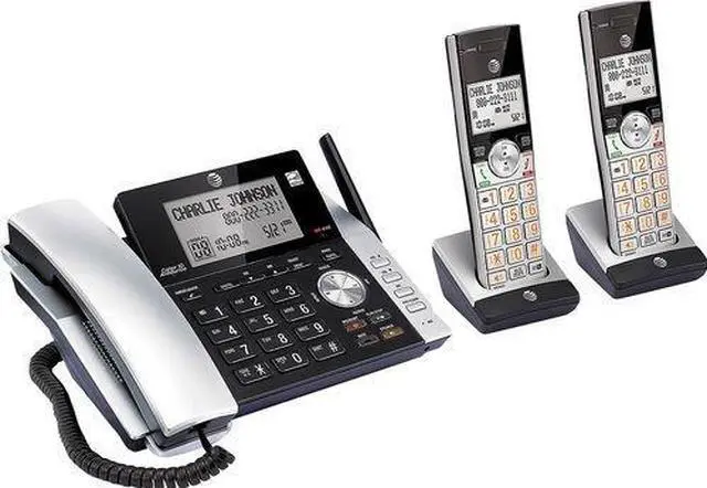 Alt view image 2 of 9 - Att ATTCL84215 2 - Handset Corded & Cordless Answering System