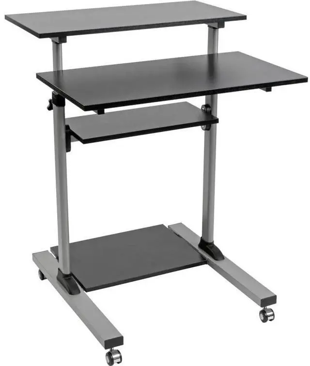 Alt view image 7 of 7 - Tripp Lite WWSSRC Rolling Standing Desk/Workstation on Wheels, Height Adjustable