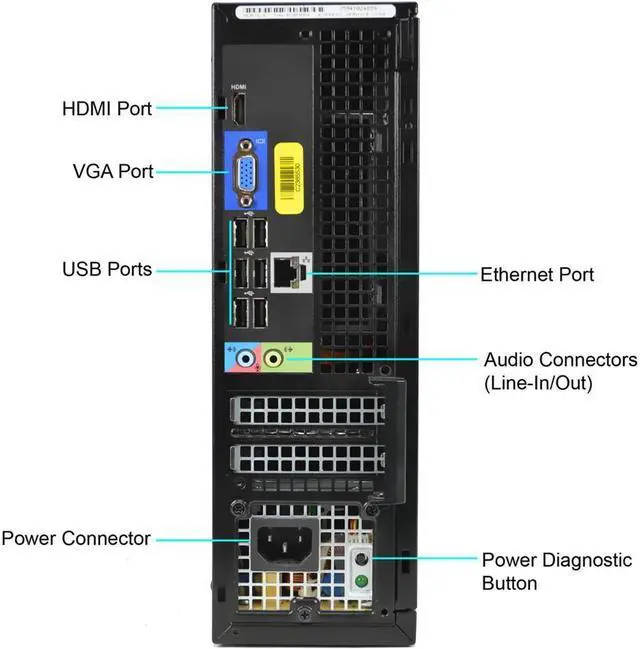 Alt view image 4 of 7 - Dell OptiPlex SFF Desktop Intel Core i3-3220 3.30GHz 4GB RAM 512 GB SSD DVD-RW DVD-RW WiFi HDMI Windows 10 Professional 64-Bit