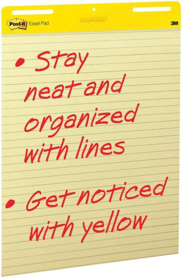 Alt view image 9 of 20 - 3M 561VAD4PK Self-Stick Easel Pads, Ruled, 25 x 30, Yellow, 4 30-Sheet Pads/Carton