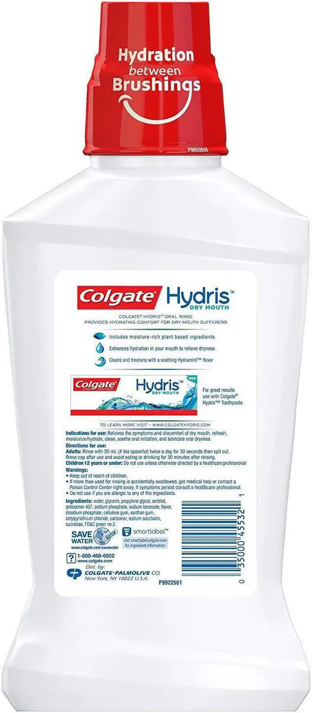 Alt view image 5 of 7 - Colgate Hydris Dry Mouth Mouthwash and Toothpaste, 16.9 Fluid Ounce - 4.2 Ounce