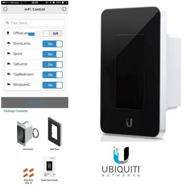 Alt view image 2 of 5 - Ubiquiti mFi-LD In-Wall Black Manageable Switch Dimmer Wi-Fi 802.11b/g/n