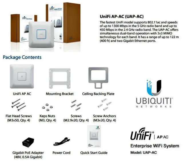 Main image of Ubiquiti Unifi AP-AC, UAP AC, UAP-AC Dual Band Access Point a/b/g/n/ac 3x3 MIMO
