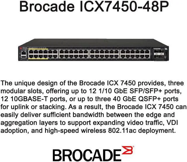 Main image of Brocade ICX7450-48P Managed Switch