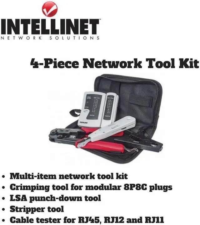 Alt view image 2 of 20 - Intellinet 780070 4-Piece Network Tool Kit