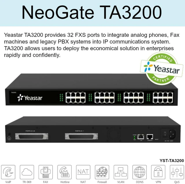 Main image of Yeastar YST-TA3200 NeoGate TA3200 - Analog VoIP Gateway