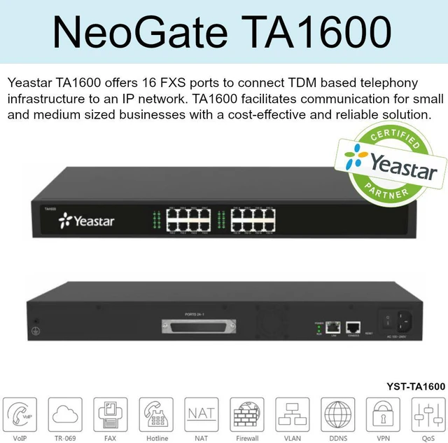 Alt view image 3 of 3 - NeoGate 16FXS Port Gateway