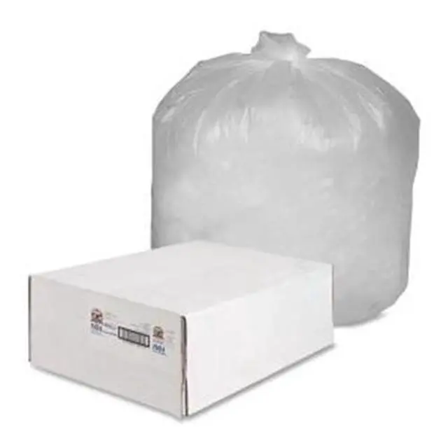 Alt view image 2 of 17 - Genuine Joe Can Liners 55-60 Gal 12mic/.47mil 38"x58" 200/CT Translucent 70014