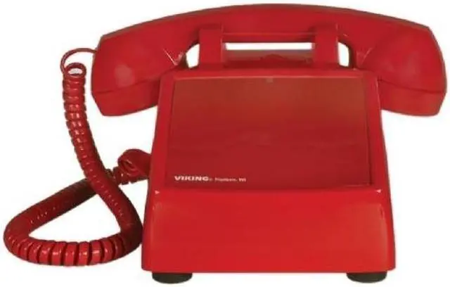 Alt view image 3 of 8 - Viking Electronics - K-1900D-2 - Viking Electronics K-1900D-2 Standard Phone - Red - 1 x Phone Line