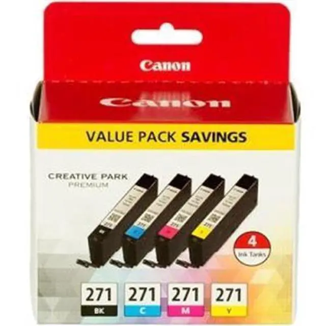 Alt view image 8 of 20 - Canon CLI-271 Ink Cartridge - Combo Pack - Black/Cyan/Magenta/Yellow