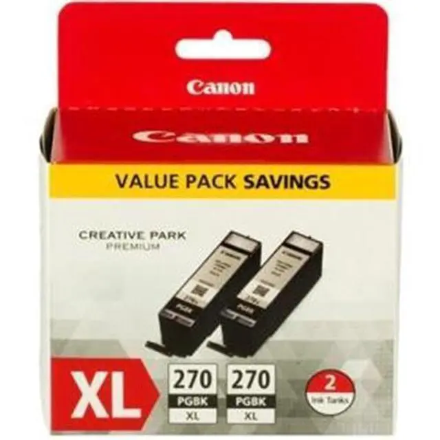 Alt view image 8 of 19 - Canon PGI-270 XL High Yield Ink Cartridge - Dual Pack - Pigmented Black