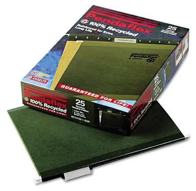 Alt view image 2 of 6 - Pendaflex RCY415215SGR Reinforced Hanging File Folders- Kraft- Letter- Standard Green- 25/Box