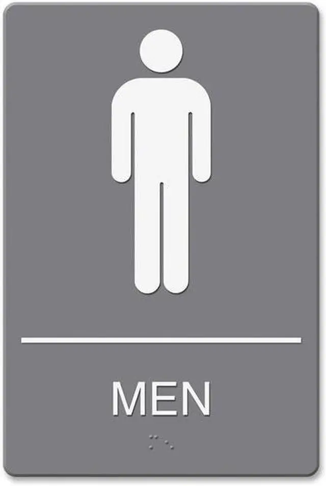 Alt view image 5 of 12 - Headline Sign ADA Sign Men Restroom Symbol w/Tactile Graphic Molded Plastic 6 x