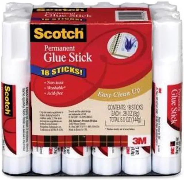 Alt view image 4 of 9 - 3M Permanent White Glue Sticks 0.28 oz 18/Pk MMM600818