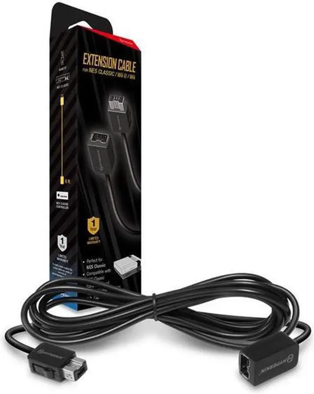 Alt view image 2 of 4 - HYPERKIN NES Classic Edition/ Wii U/ Wii Extension Cable (6 ft.) - Proprietary for Game Pad, Gaming Console - Extension Cable - 6 ft - 1 x Male Proprietary Connector - 1 x Female Proprietary Connector