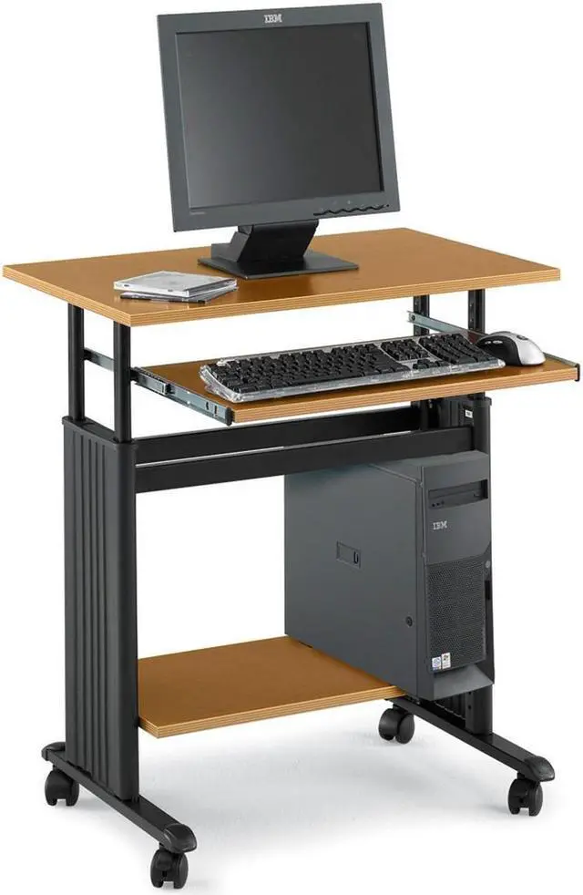 Alt view image 8 of 13 - Safco Adjustable Height Workstation 29-1/2 x 22d x 34h Cherry/Black 1925CY