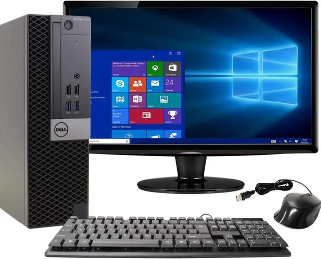 Main image of Dell OptiPlex 7040 Desktop Computer PC, 3.20 GHz Intel i5 Quad Core Gen 6, 16GB DDR3 RAM, 1TB SSD Hard Drive, Windows 10 Home 64 bit, 22” Screen