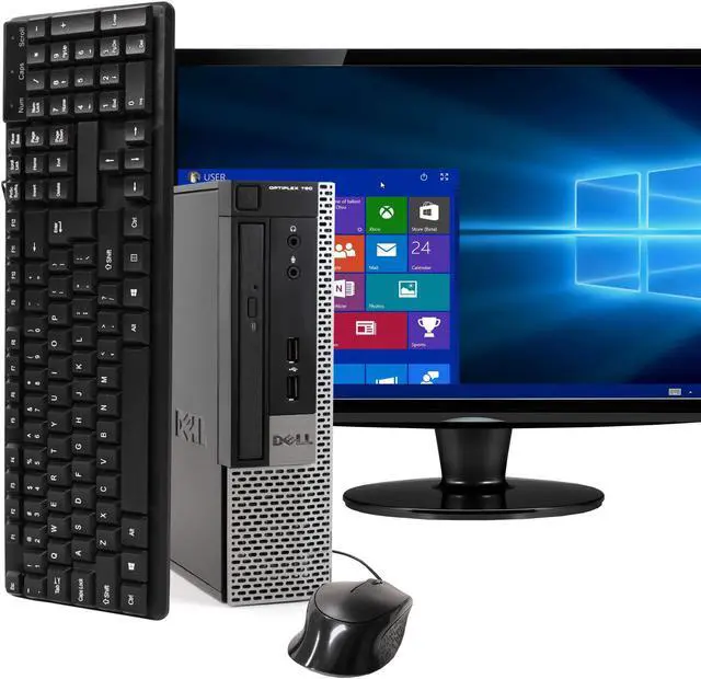 Main image of Dell OptiPlex 790 Ultra Small Form Factor Computer PC, 3.20 GHz Intel i5 Quad Core Gen 2, 16GB DDR3 RAM, 120GB SSD Hard Drive, Windows 10 Home 64 bit, 22" Screen