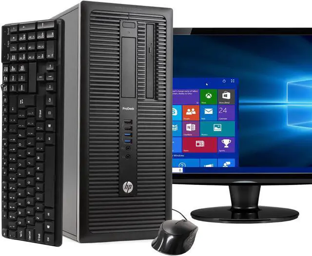 Main image of HP ProDesk 600G1 Tower Computer PC, 3.20 GHz Intel i5 Quad Core Gen 4, 16GB DDR3 RAM, 240GB SSD Hard Drive, Windows 10 Professional 64 bit, 22" Screen