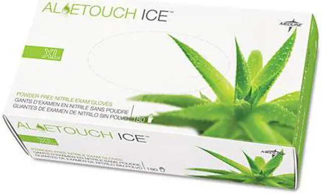 Main image of Medline Aloetouch Ice Nitrile Exam Gloves Large Green 200/Box MDS195286