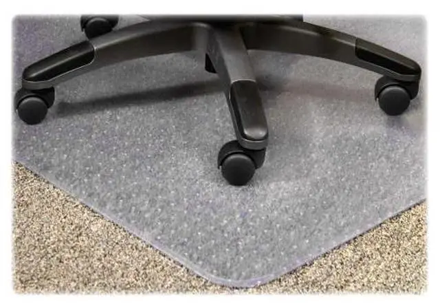 Alt view image 6 of 16 - Lorell 25754 PlushMat Chair Mat 60" Length x 46" Width x 0.13" Thickness Overall - Vinyl - Clear