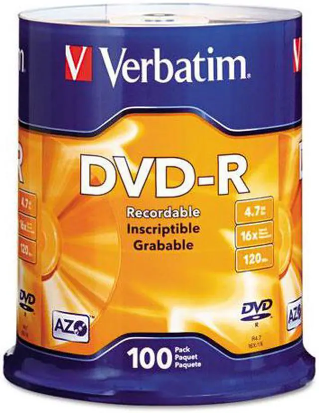 Main image of DVD-R Discs, 4.7GB, 16x, Spindle, Matte Silver, 100/Pack
