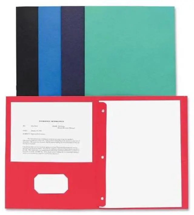 Alt view image 3 of 10 - Business Source 2-Pocket Folders 100 Sh Cap Ltr 9-1/2"x11" 25/BX AST 78531