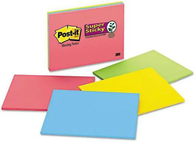 Alt view image 4 of 10 - Post-it Super Sticky Meeting Notes in Rio de Janeiro Colors 8 x 6 45-Sheet 4